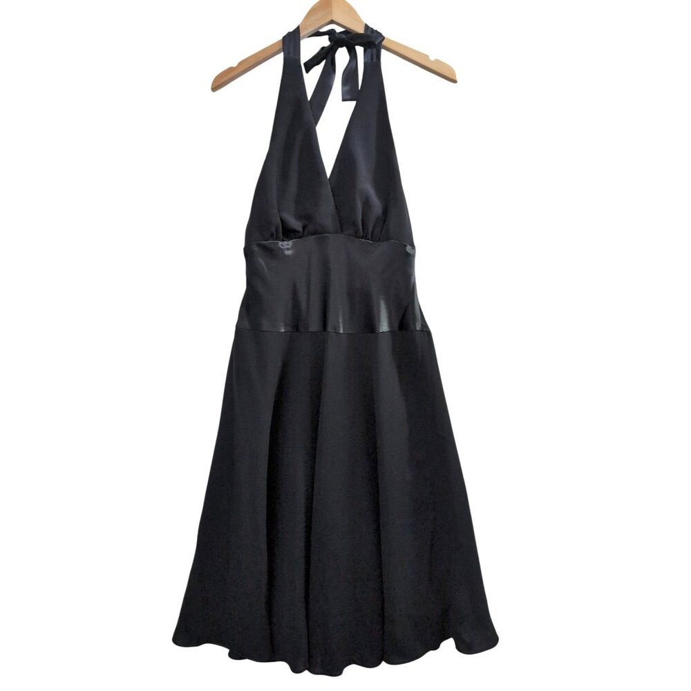 Jones New York Midi Dress Women 10 Black Fit & Flare Halter Cocktail Party Event